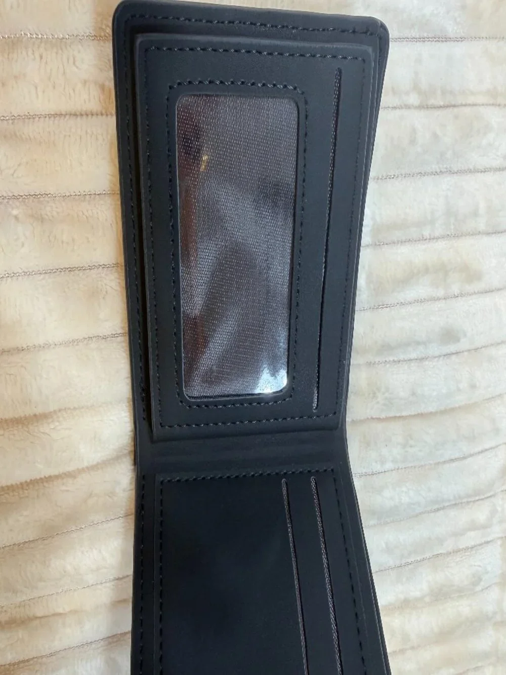 HUMERS Fashion Black Bifold Wallet with Zipper Coin Pocket